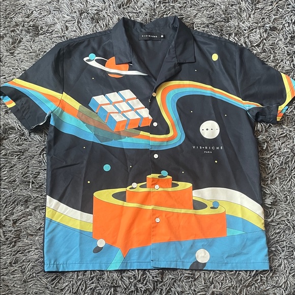 Vie+ Riche Men's Black Graphic Shirt size XL - Picture 1 of 16